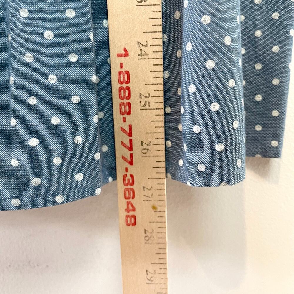 Polka Dot Denim Chambray Mini Dress Medium Bustier Indie Sleaze Feminine Retro - Picture 5 of 7